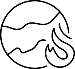 Global Warming Minimalistic Linear Sign for Web and Graphic Design, Apps, Banners, Social Network and Cards