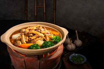 Beef offal soup hotpot, a hotpot gourmet soup made from various internal organs of cattle