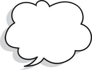 Speech bubble in Hand-drawn style set, Chatting box, Message box, Talk bubble, speak bubble, think balloon, design element, vector illustration	