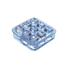 Fototapeta premium Nine Ice Cubes in a Clear Plastic Tray
