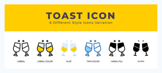 Toast icon symbol. isolated. vector illustration with different styles
