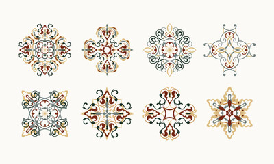 Turkish Geometric Pattern Vector with Luxury Colors | Surface Pattern Design