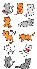 Fototapeta premium Whiskered Wonders: A Purrfect Parade AI Generated