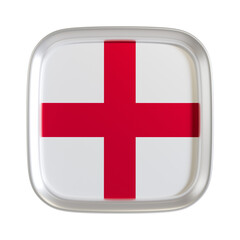 Fototapeta premium England flag 3d square icon.