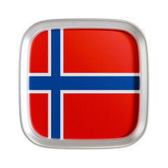 Obraz premium Norway flag 3d square icon.