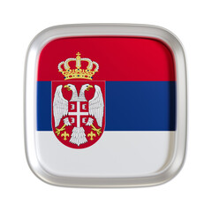 Obraz premium Serbia flag 3d square icon.