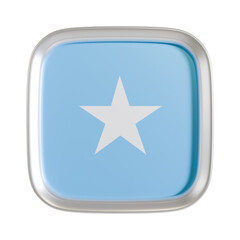 Somalia flag 3d square icon.