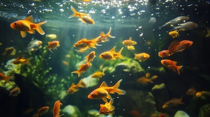 Goldfish in an aquarium