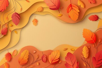 vector paper style background for fall season celebration