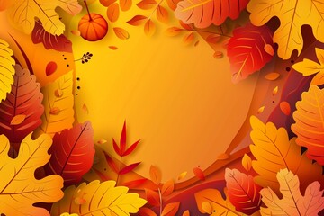 vector paper style background for fall season celebration