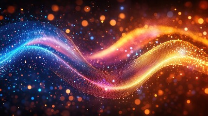 Abstract vibrant waves of light