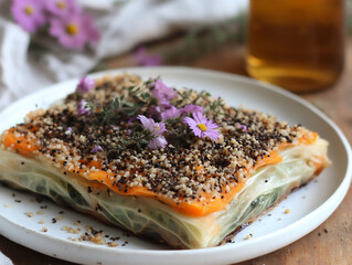 millet carrot ginger cabbage rolls vegan aromatic