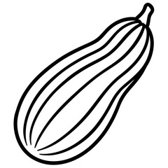 Minimalist Delicata Squash Vector Icon