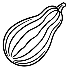 Minimalist Delicata Squash Vector Icon