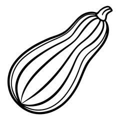 Minimalist Delicata Squash Vector Icon