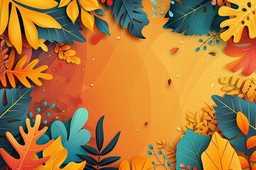 vector paper style background for fall season celebration