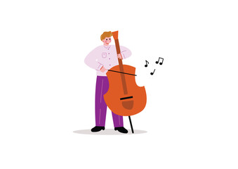 チェロを演奏する男性 © Sami