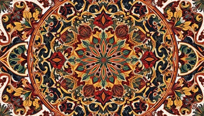 Intricate geometric marble inlay, arabesque floral motifs, rich color palette, floral, high resolution