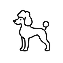 Minimalist Poodle Logo, Black Line Art, Vector Style