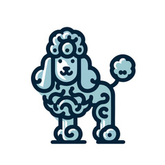 Fototapeta premium Cute Poodle Logo Flat Design Icon, Minimal Style, Vector Illustration