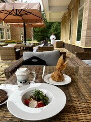 table setting at restaurant