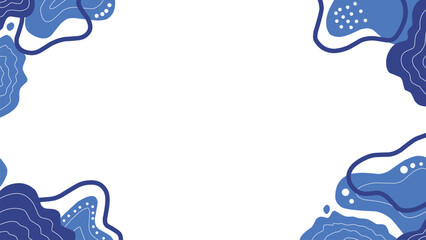 Vector blue frame with fish illustration, a sea design element