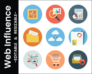 Business Analytics And Data Analysis With Business Intelligence Editable Vector Icon Set