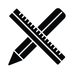 pencil ruler icon vector illustration