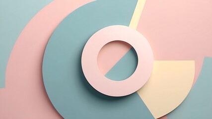 Geometric Pastel Composition: An artistic arrangement of pastel-colored shapes come together, creating a modern, abstract design, perfect for adding a touch of elegance to any project.