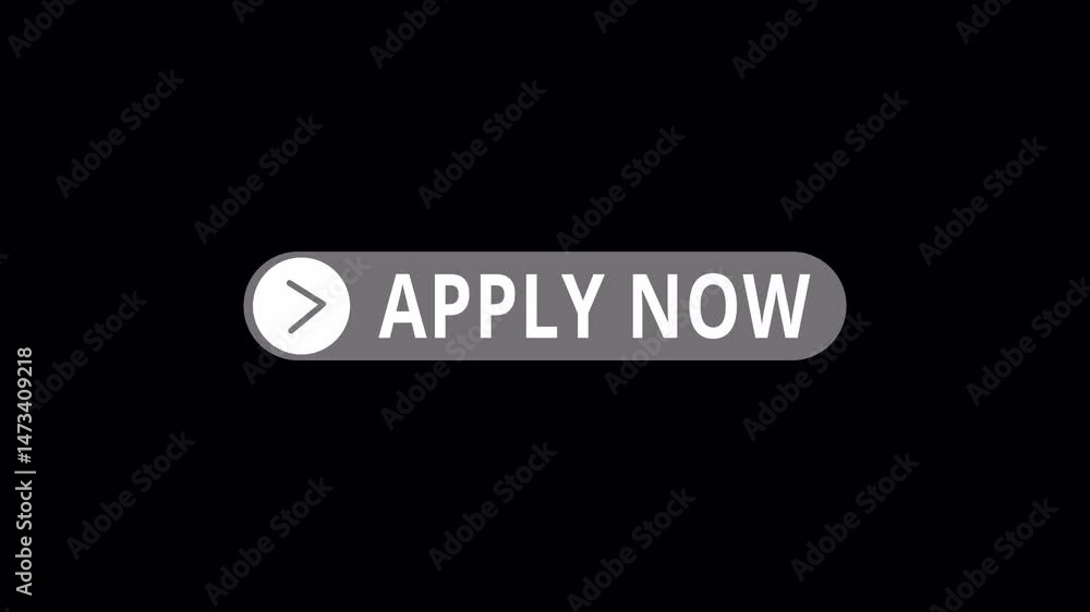 Poster apply now text animation on black background, apply now animated with arrow sign.
