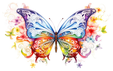 PNG Rainbow butterfly pattern art