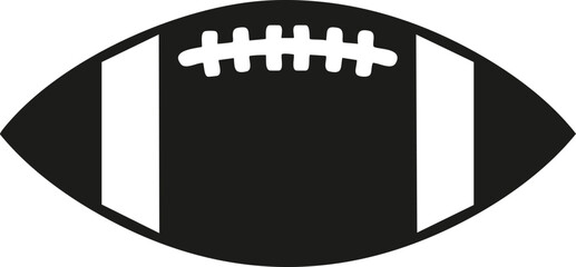 Detailed Vector Illustration of a Realistic Black and White American Football with Sharp Edges and Minimalist Style for Sports and Athletic Branding