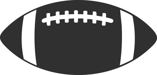 Vector 3D Render of Black and White American Football with Realistic Texture and High Contrast Minimalist Design – Sports Ball Illustration with Clean Lines

