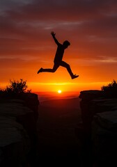 Sunset Leap of Faith