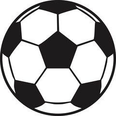 Vector Full Black Silhouette of a Soccer Ball with 3D Detailed Design and Realistic Digital Art Style for Sports and Athletic Branding