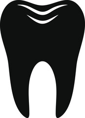 Clean and Simple Black Tooth Silhouette Vector – Modern Flat Design for Dental Branding, Oral Health Awareness, and Healthcare Visuals