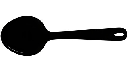 "Minimalist Black Spoon Silhouette on White Background – Vector Kitchen Utensil Illustration"

