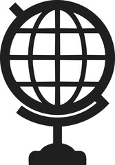 Realistic Black and White Vector Illustration of a 3D Globe Featuring Sharp Details High Contrast and a Clean Minimalist Design
