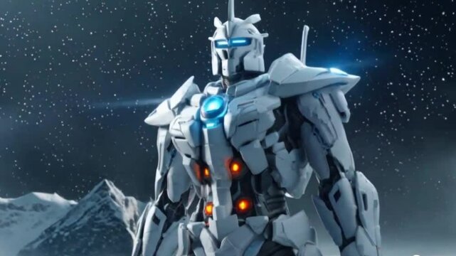 White robo cybord, ai generative