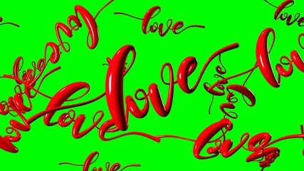 Fototapeta premium Text Loves in red. 3DCG abstract 3D illustration. 