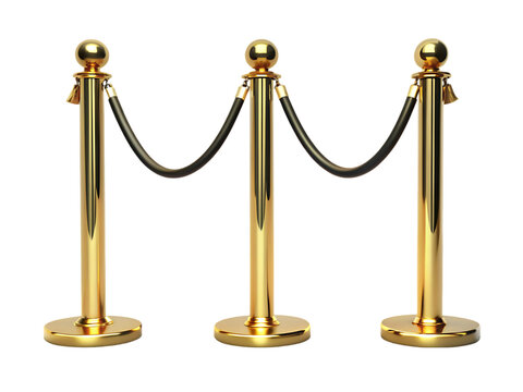 Gold Stanchions with Rope: Crowd Control Barriers for Events