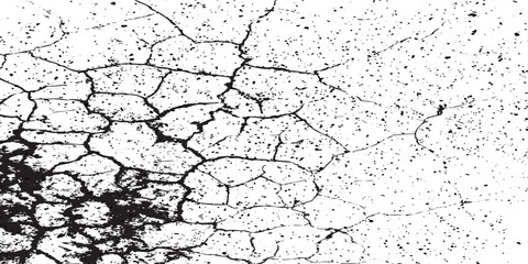Crack seamless pattern. Repeating crackle texture. Black stone effect on white background. Repeated ground structure for prints design.