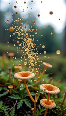fungal spores dispersing in wind currents a dramatic image of fungal spores dispersing in wind currents.