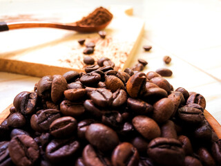 close-up of coffee beans