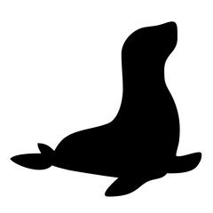 vector of a silhouette of a seal