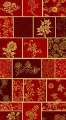 Crimson Tapestry of Blooms AI Generated