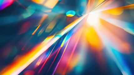 Vibrant Light Rays and Colorful Reflections Abstract Background for Art and Design Projects