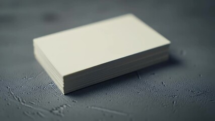 Blank business cards stacked on a dark surface