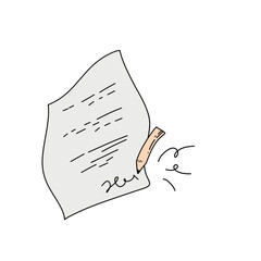 書類にサインしているシンプルなアイコン