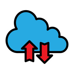Cloud Migration Vector Filled Icon Design